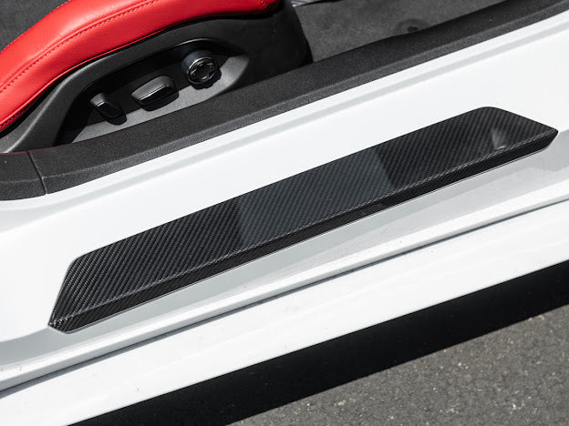 2020-UP CORVETTE C8 | CARBON FIBER SIDE DOOR SILL PLATE STRIP COVERS PANELS